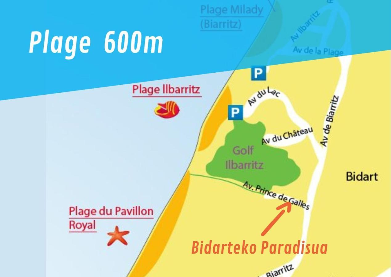 Bidarteko Paradisua Proche Plage, Golf, Parking Exterior photo